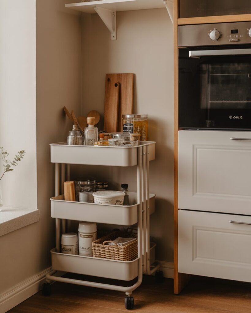 Kitchen organization hacks rolling cart