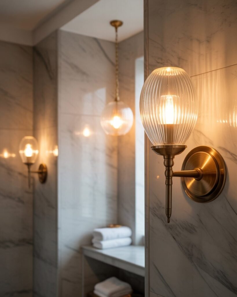 marble lighting luxury bathroom design