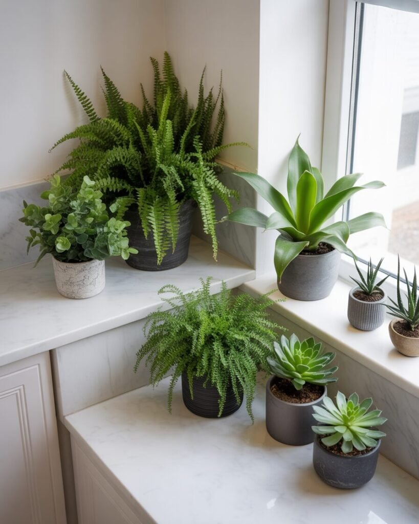 spa greenery luxury marble bathroom