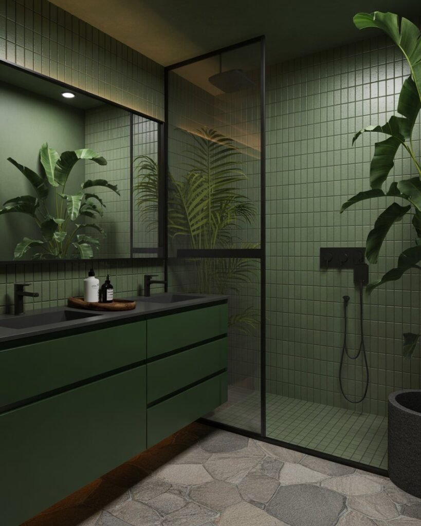 forest green bathroom ideas USA