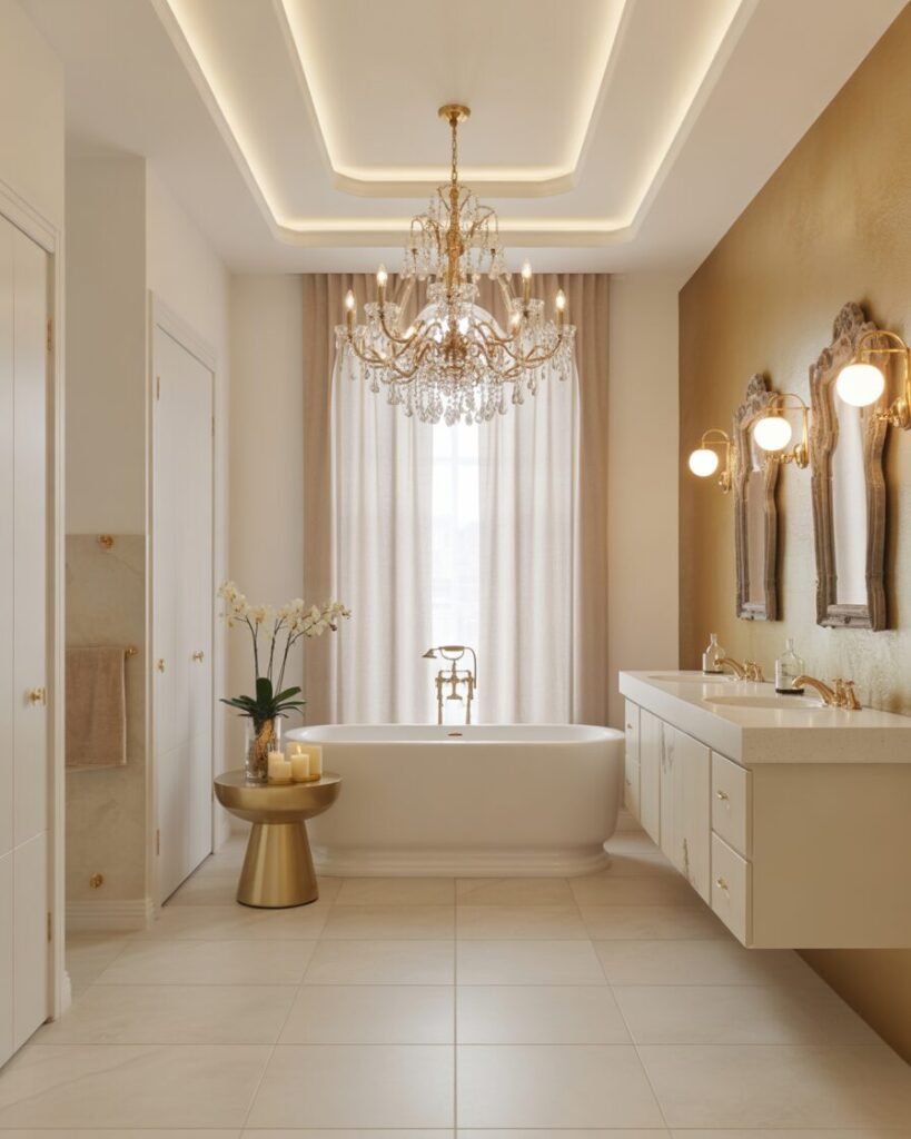 Stylish lighting bathroom aesthetic