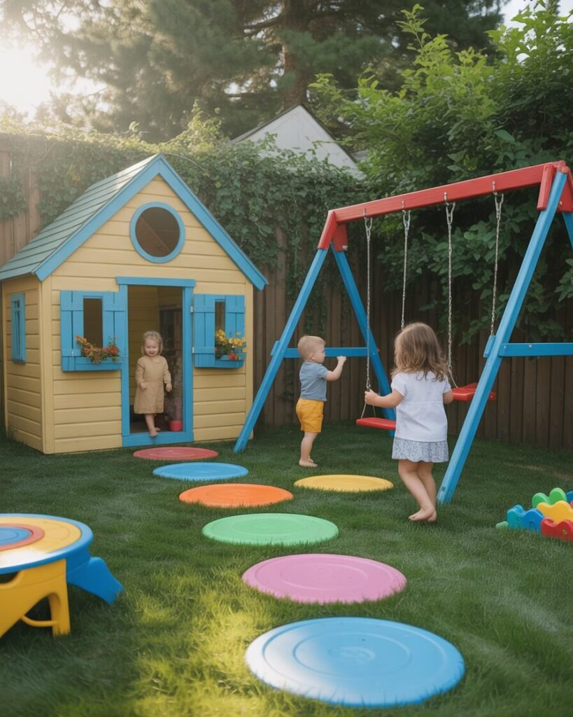 Colorful kids’ garden playground design