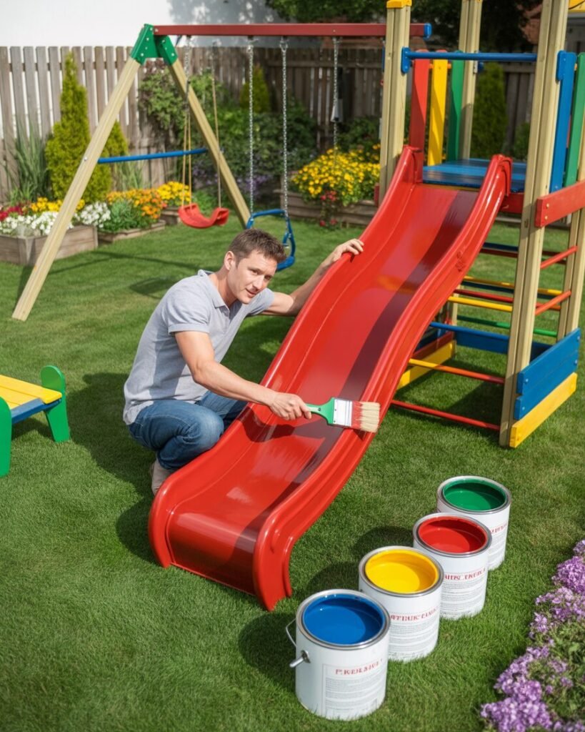 Maintaining colorful kids’ playground