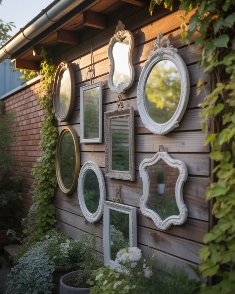Outdoor mirror in small backyard