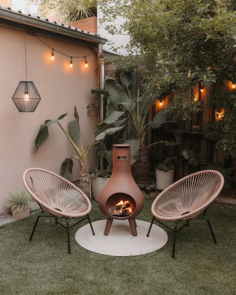 Small fire pit backyard idea