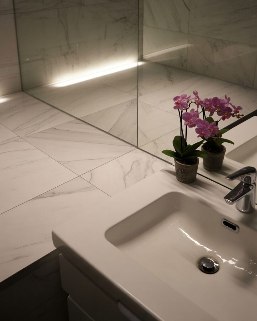 heated floor luxury marble bathroom