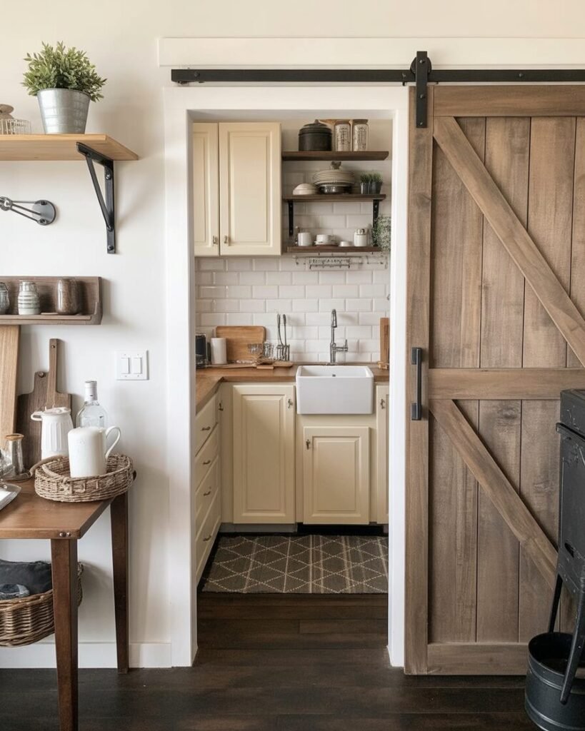 Small kitchen makeover sliding door