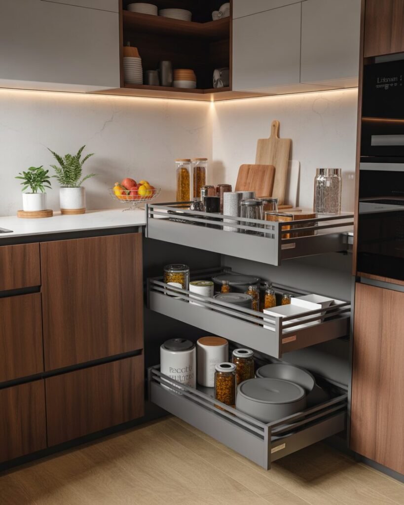 Kitchen organization hacks pull-out shelves