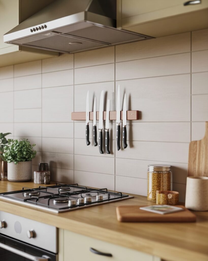 Kitchen organization hacks knife strip