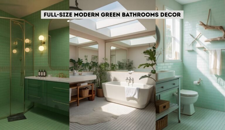 Full-Size Modern Green Bathrooms Decor