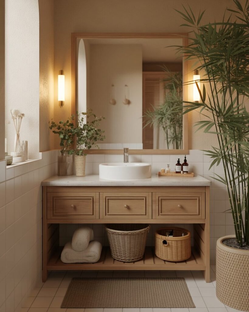 Spa-like bathroom ideas with wood