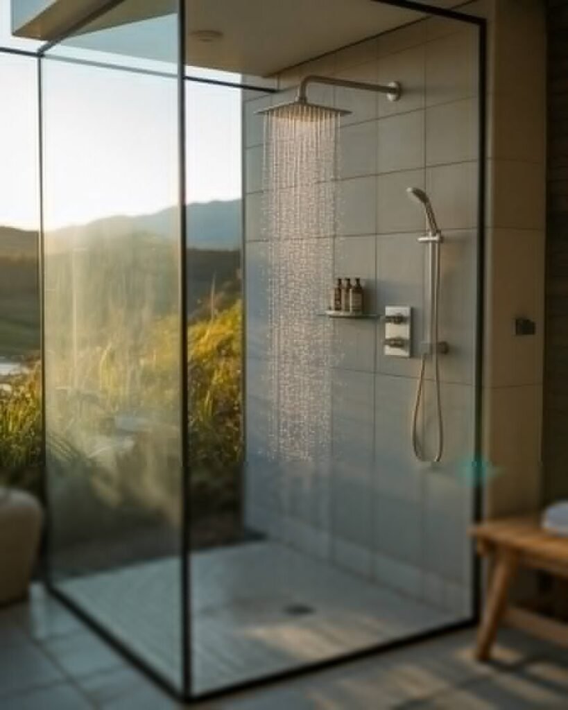 Spa-like bathroom ideas rainfall shower