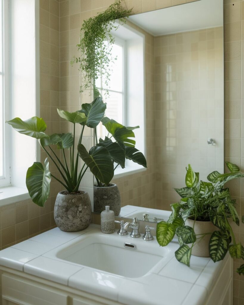 Spa-like bathroom ideas with plants