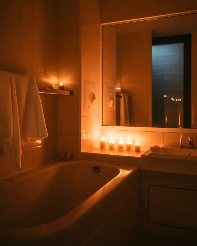 Spa-like bathroom ideas with lighting