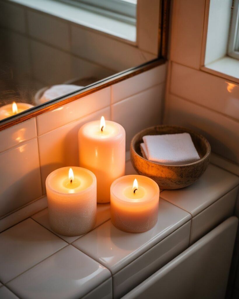 Spa-like bathroom ideas with candles