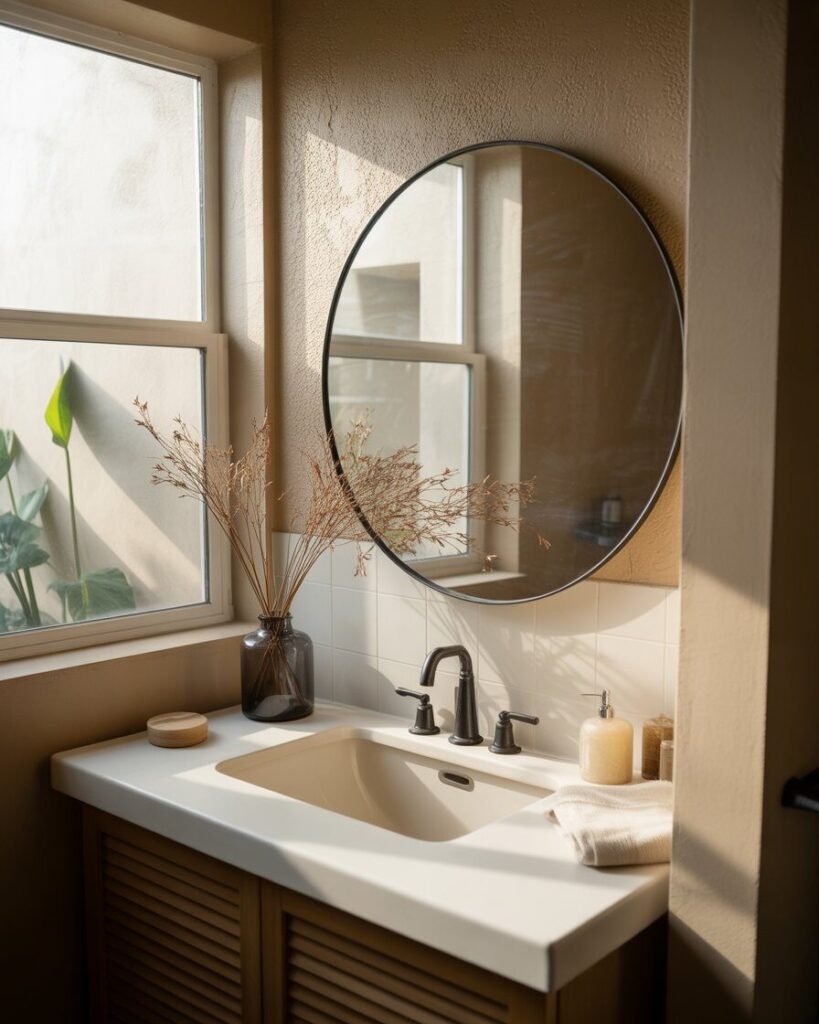 Spa-like bathroom ideas mirror