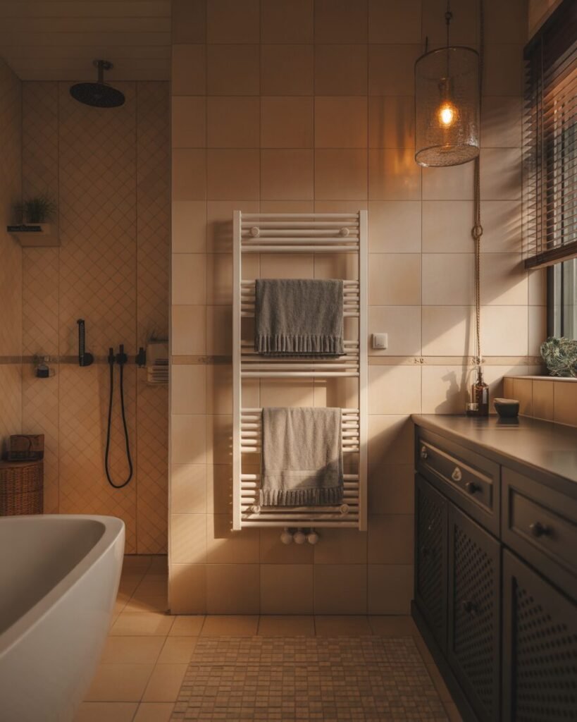 Spa-like bathroom ideas heated towels