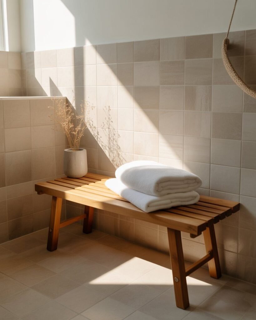 Spa-like bathroom ideas seating