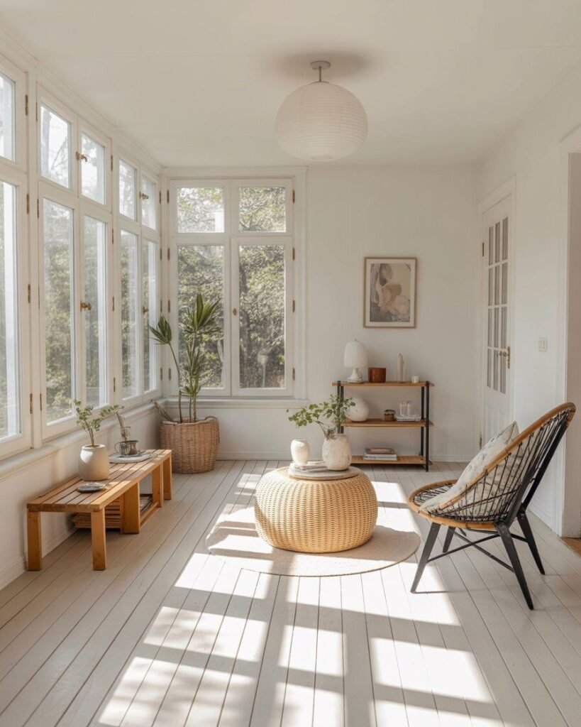 Light flooring minimalist sunroom