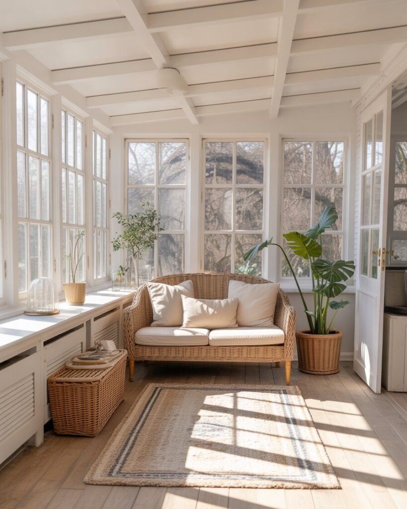 Year-round minimalist sunroom comfort