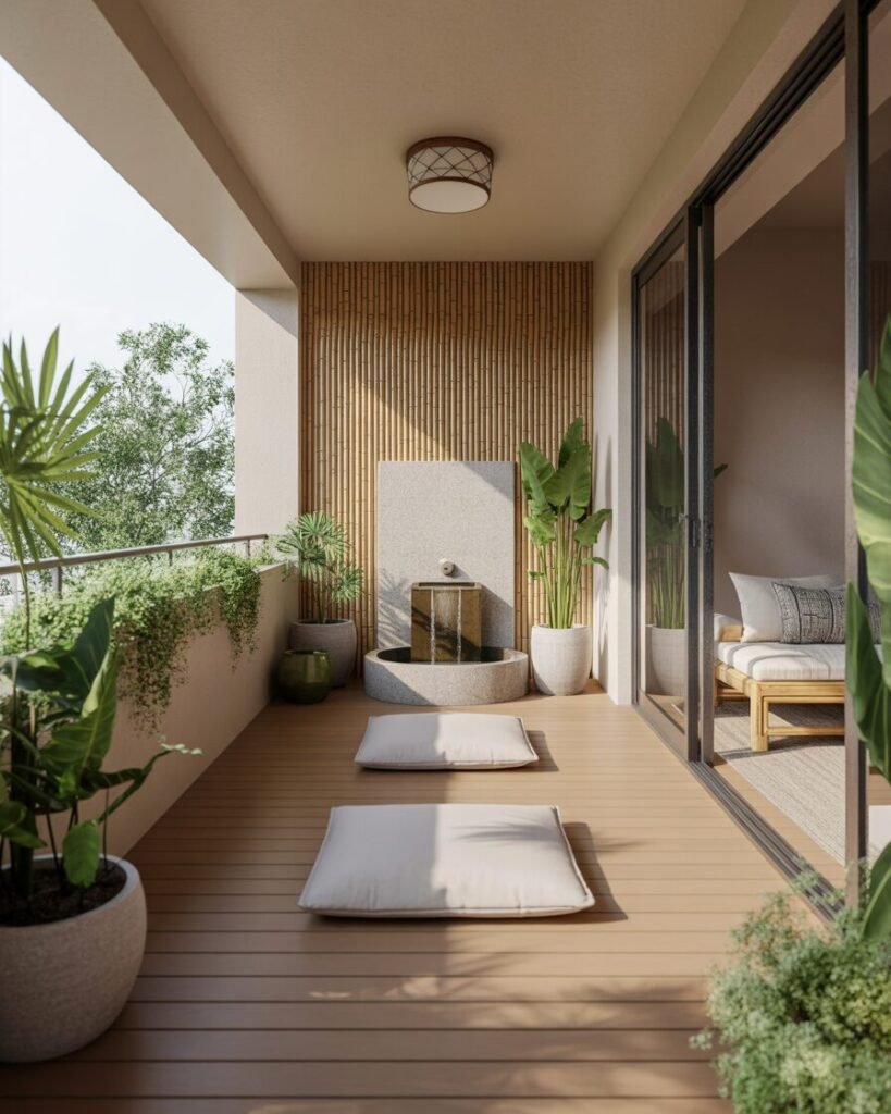 Zen balcony outdoor oasis design.