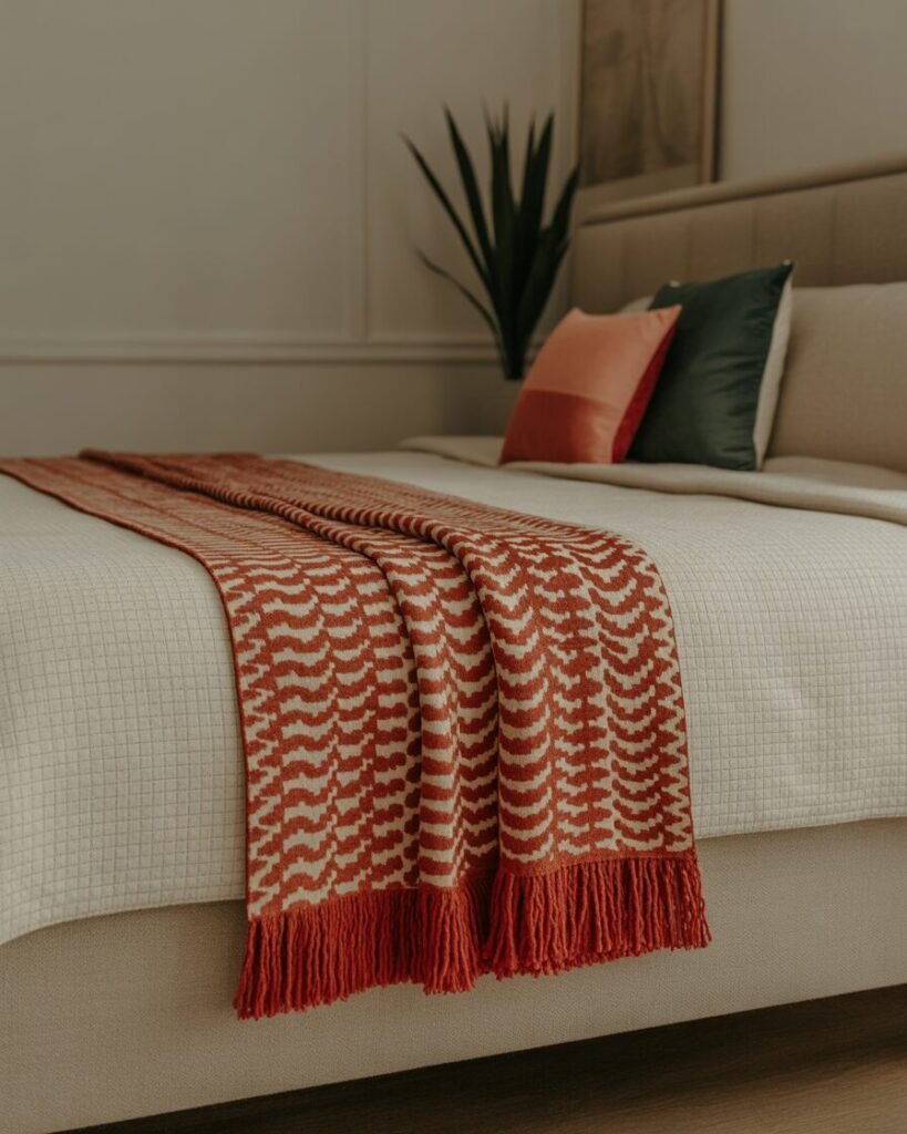 Statement accent layered bed look.