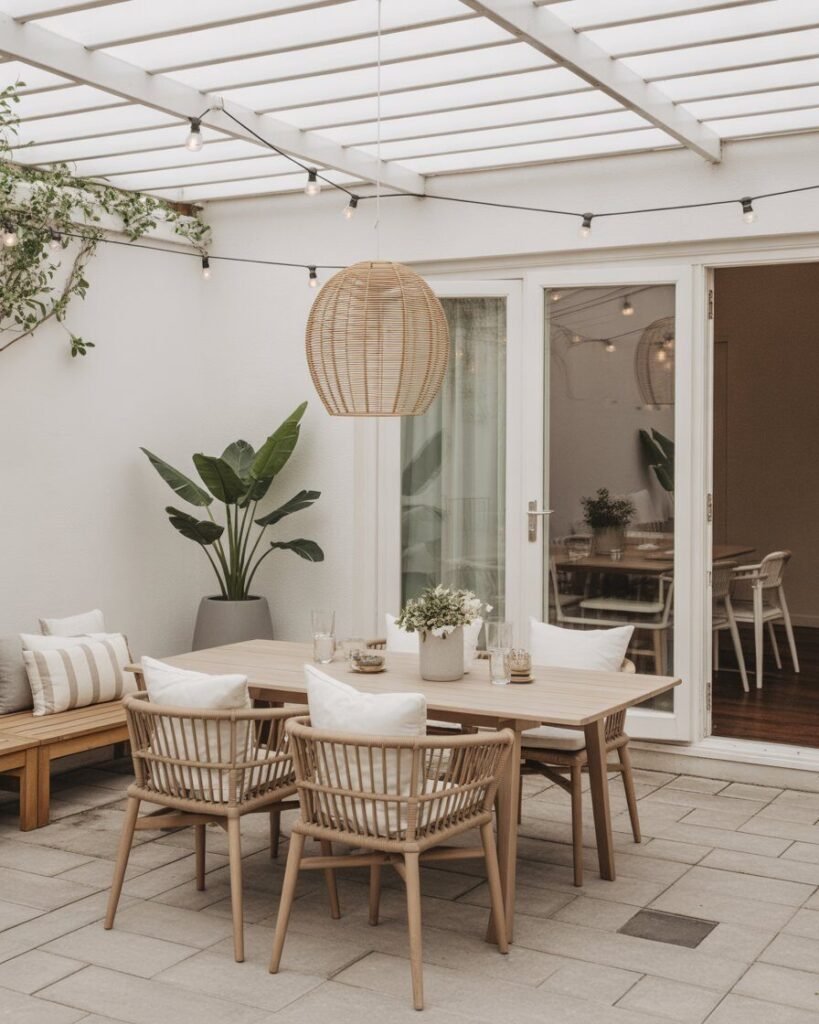 Scandinavian outdoor dining setup