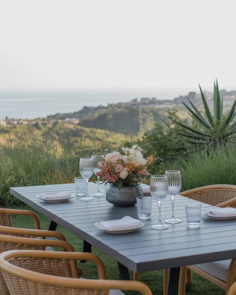 Brunch outdoor dining setup