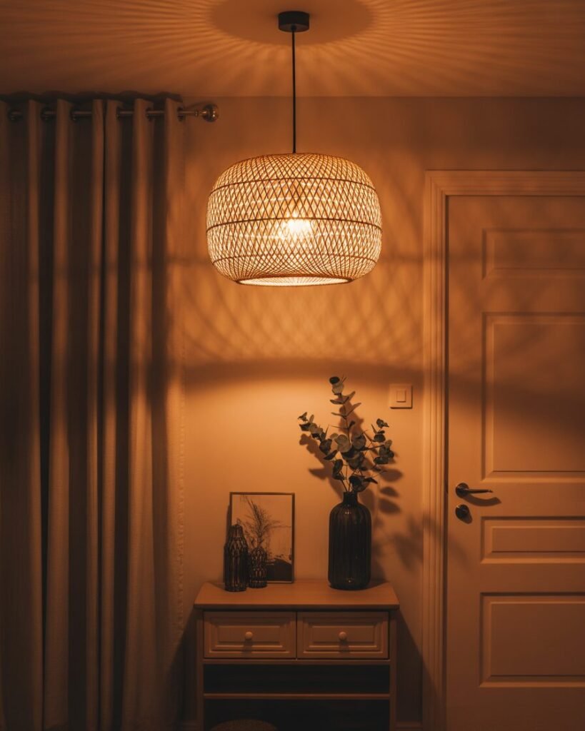 Soft lighting for coastal entryway