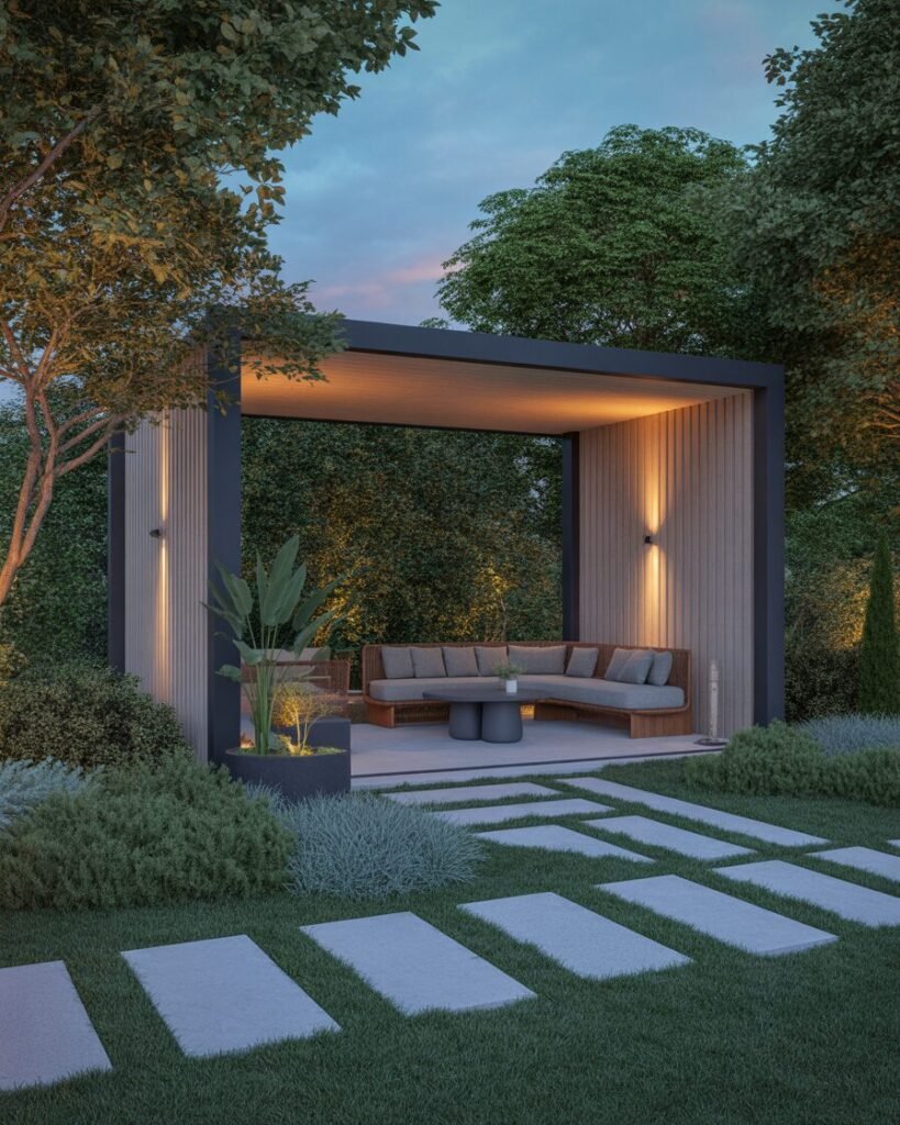 Chic pavilion in backyard