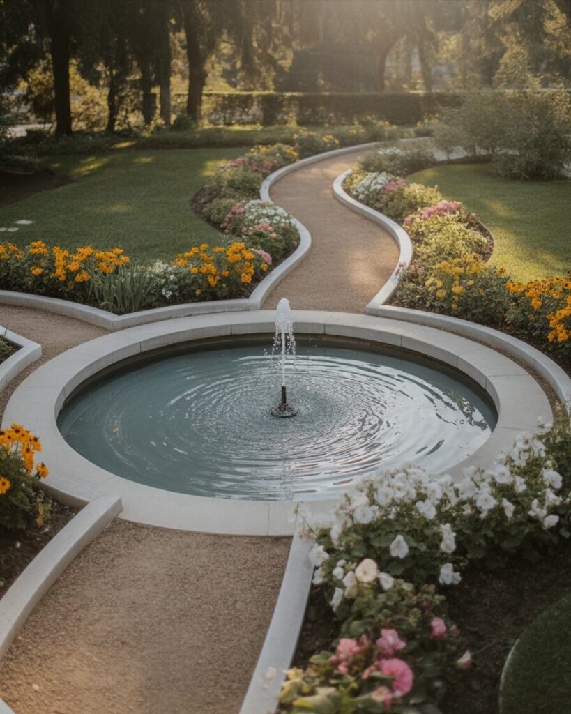 Focal point on curved pathway