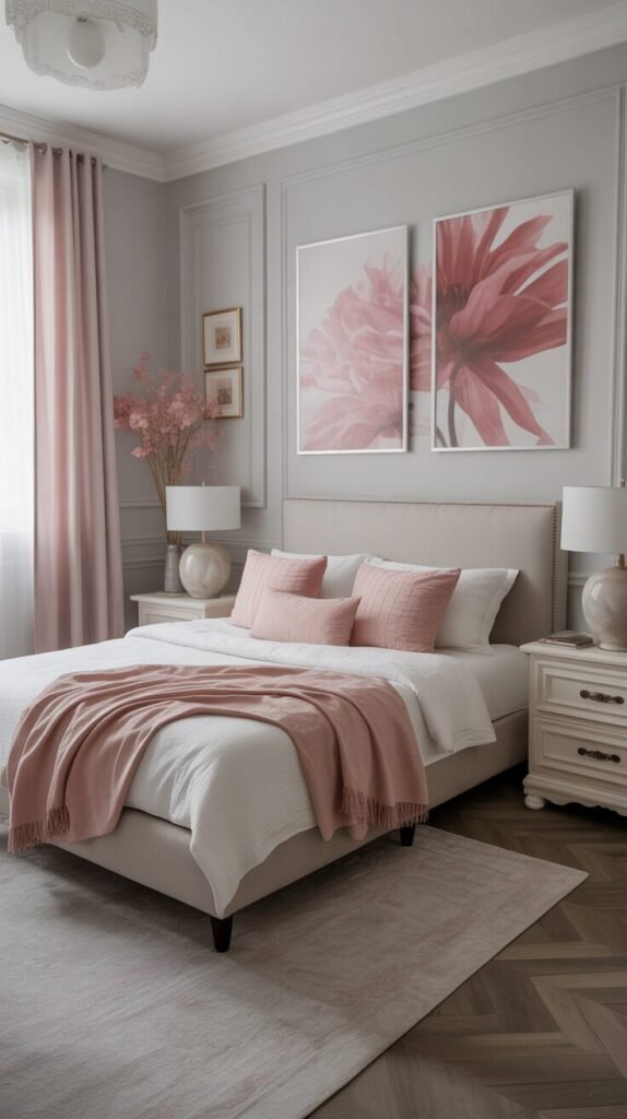 13 Chic Gray and Pink Bedroom Ideas for a Cozy & Elegant Look